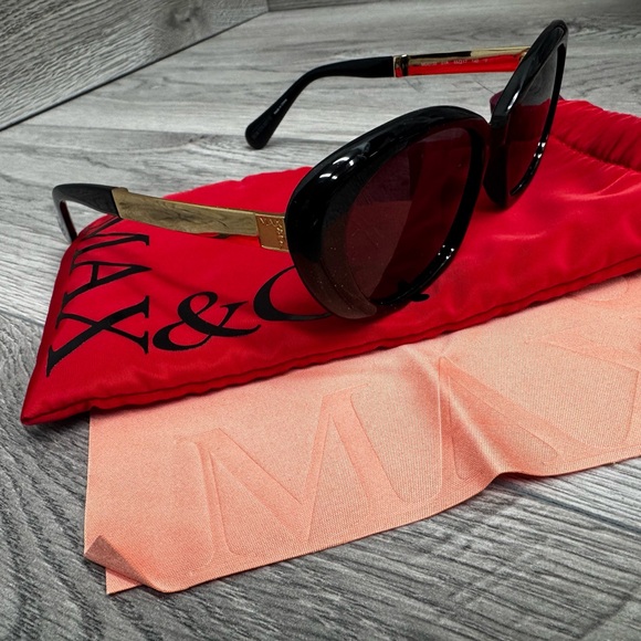 Max & Co MO0133 01A black gold ladies sunglasses new - Picture 2 of 5